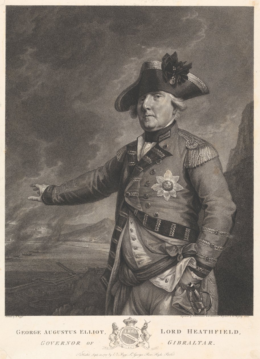 George Augustus Elliot, lord Heathfield, gobernador de Gibraltar de Francesco Bartolozzi