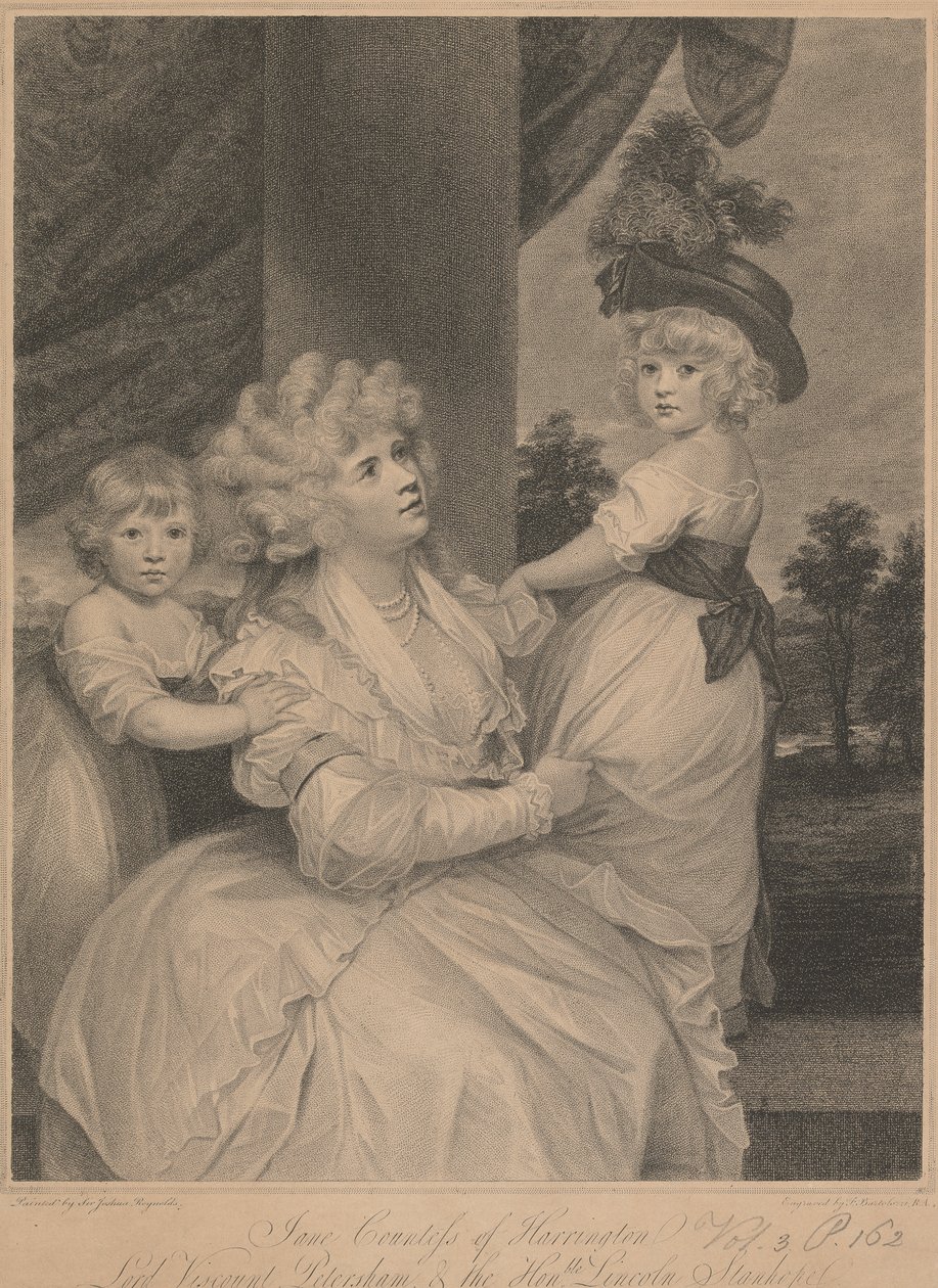 Jane, Condesa de Harrington, Lord Vizconde Petersham y el Honorable Lincoln Stanhope de Francesco Bartolozzi