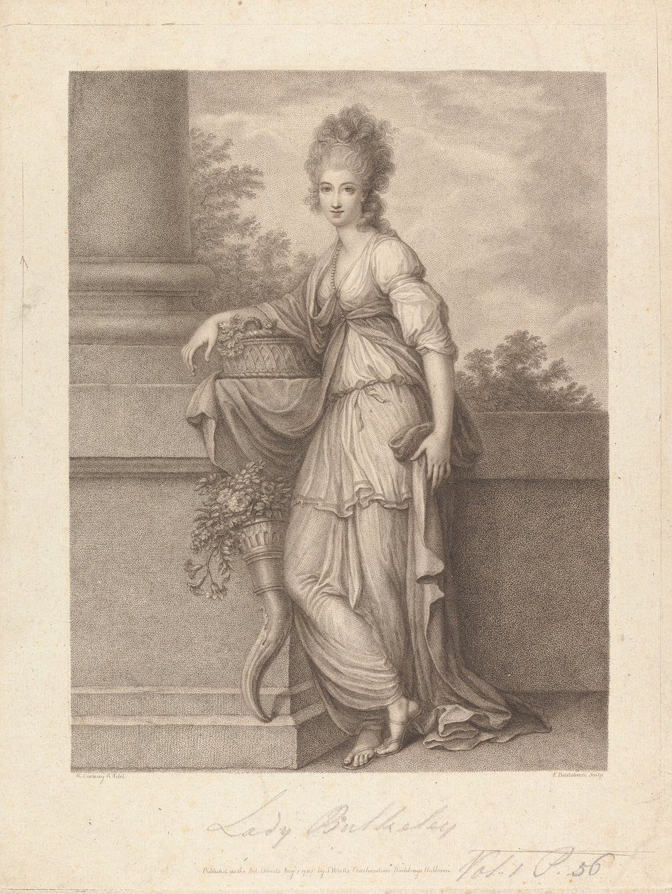 Lady Elizabeth Harriet Bulkeley (de soltera, Warren) de Francesco Bartolozzi