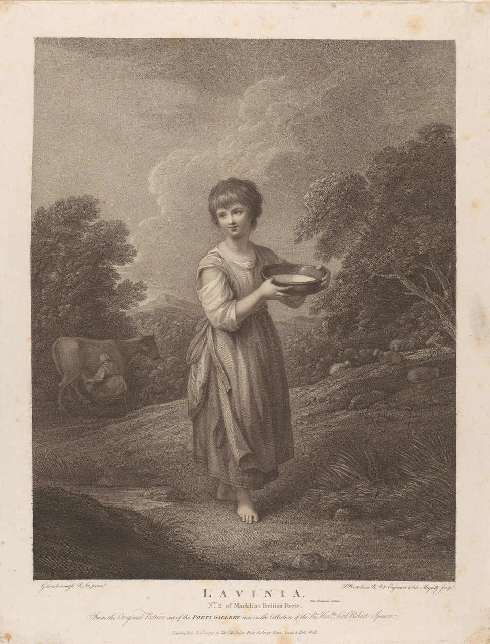 Lavinia, la lechera de Francesco Bartolozzi