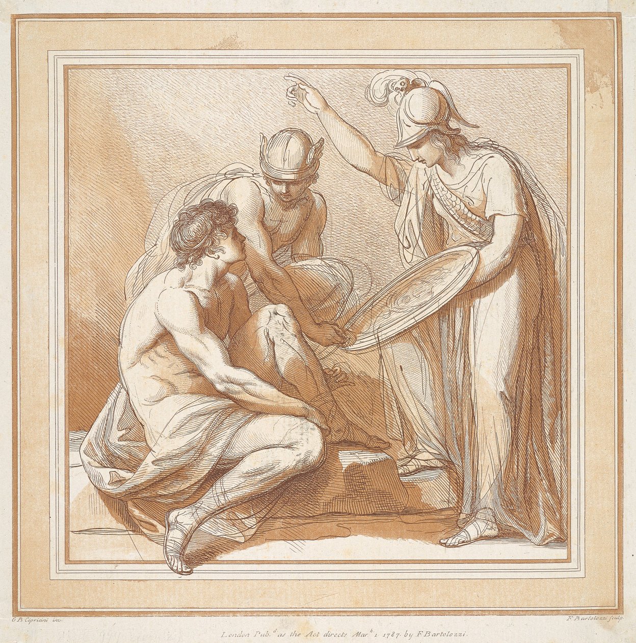 Mercurio, Minerva y Paris de Francesco Bartolozzi