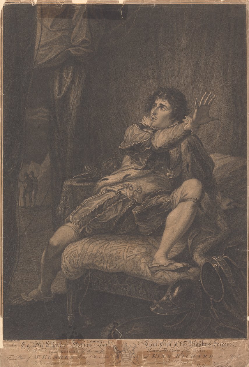 El Sr. Kemble en el personaje del Rey Ricardo III - "Ricardo III", Acto V, Escena V de Francesco Bartolozzi