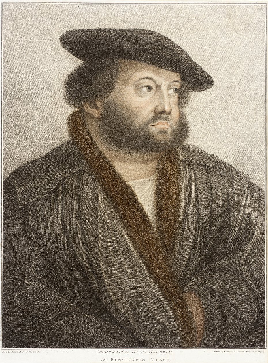 Retrato de Hans Holbein en el palacio de Kensington de Francesco Bartolozzi
