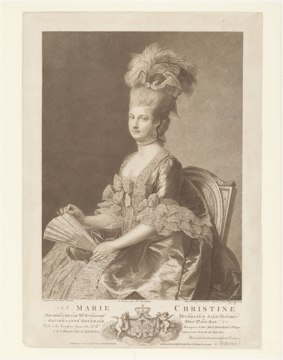Retrato de María Cristina de Austria de Francesco Bartolozzi