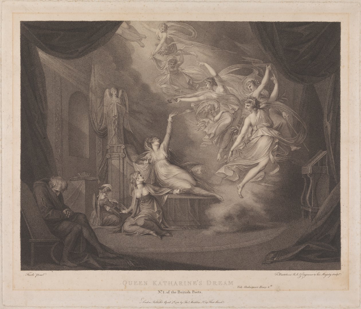 El sueño de la reina Catalina - "Enrique VIII" de Francesco Bartolozzi