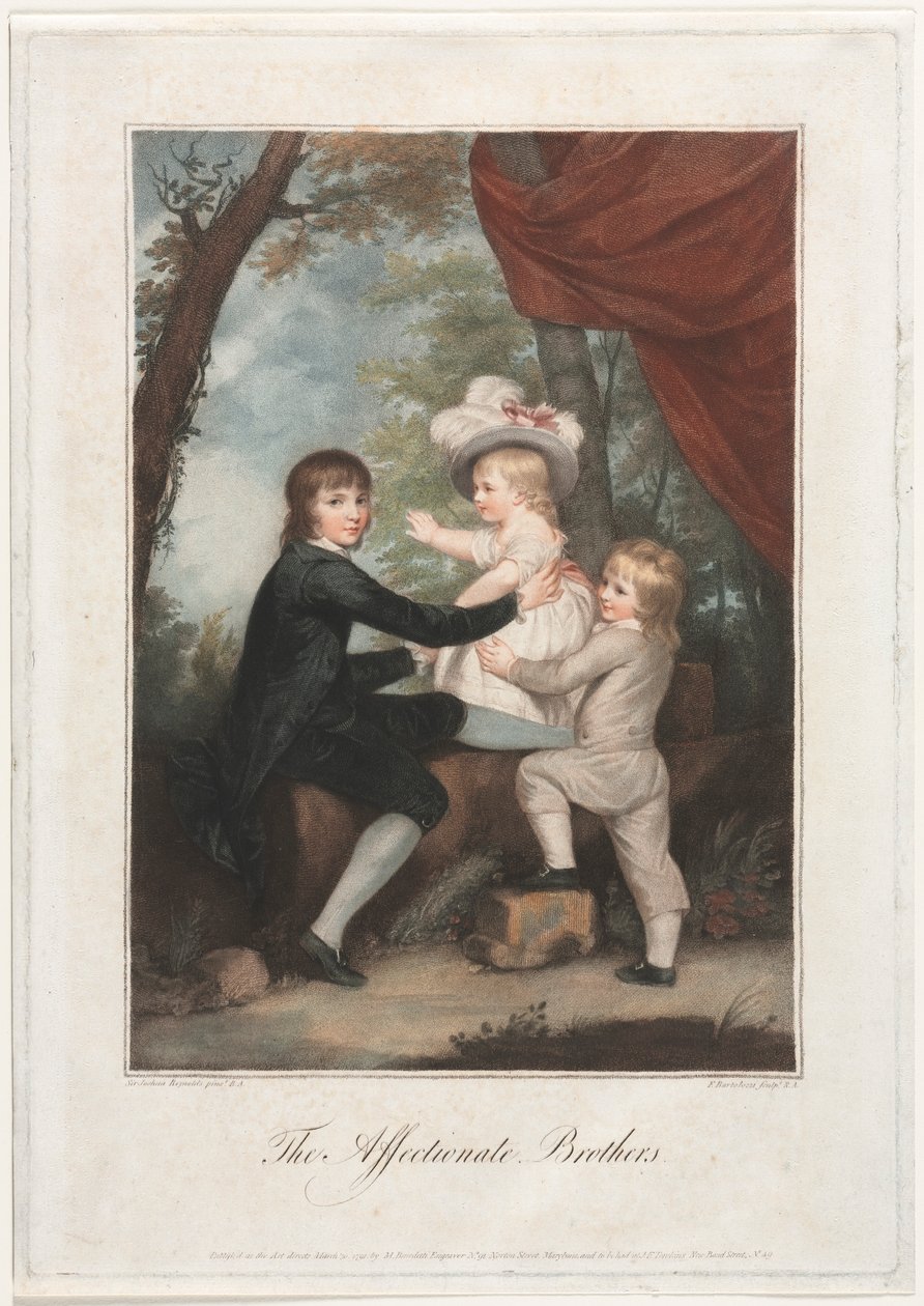 Los hermanos afectuosos Los niños Lamb, 1791 de Francesco Bartolozzi