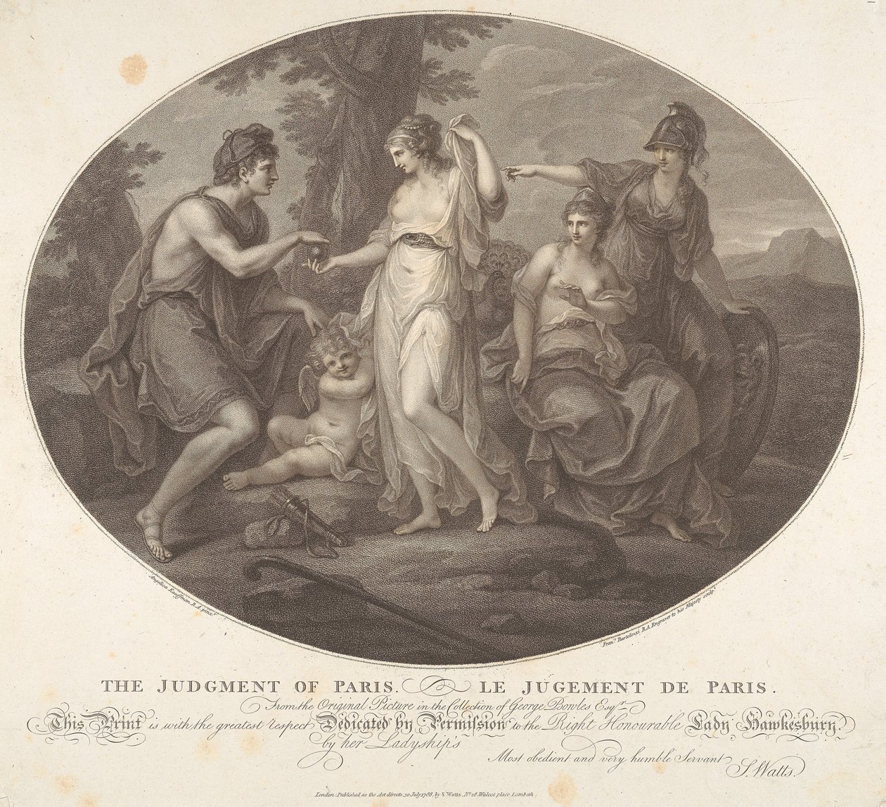 El juicio de Paris de Francesco Bartolozzi