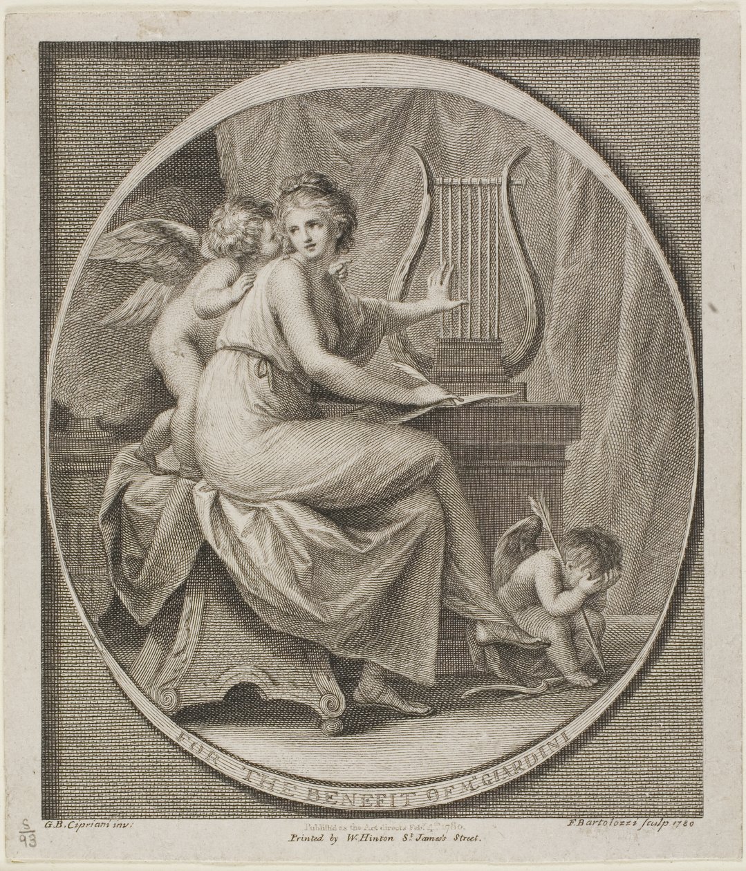 Entrada para el beneficio de M. Gardini de Francesco Bartolozzi