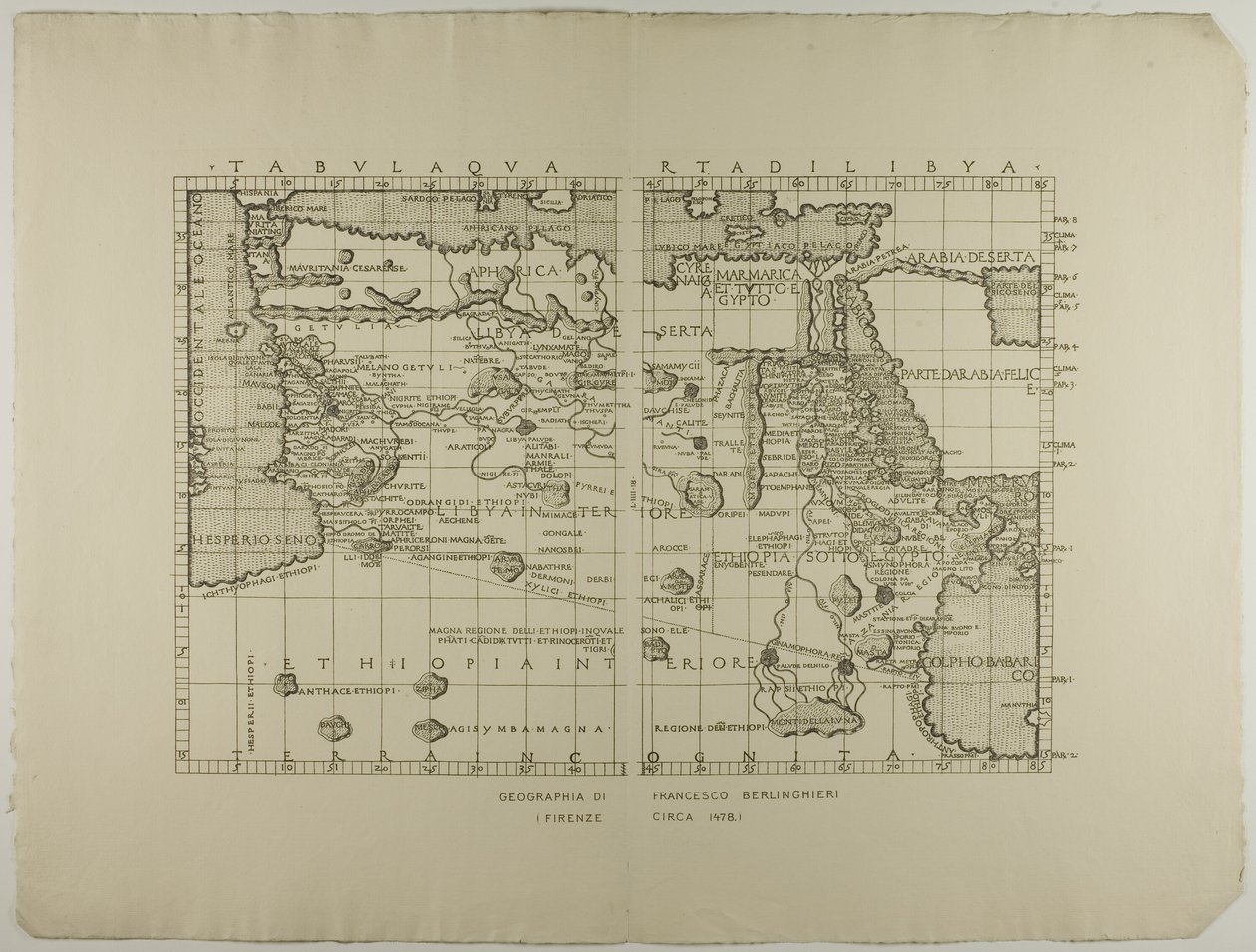 Mapa de Libia, el Medio Oriente y el Norte de África de Francesco Berlinghieri