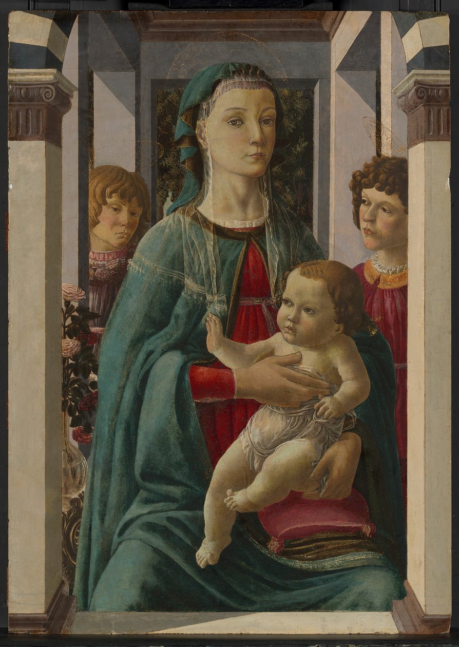 Virgen y Niño con dos ángeles, 1465-75 de Francesco Botticini
