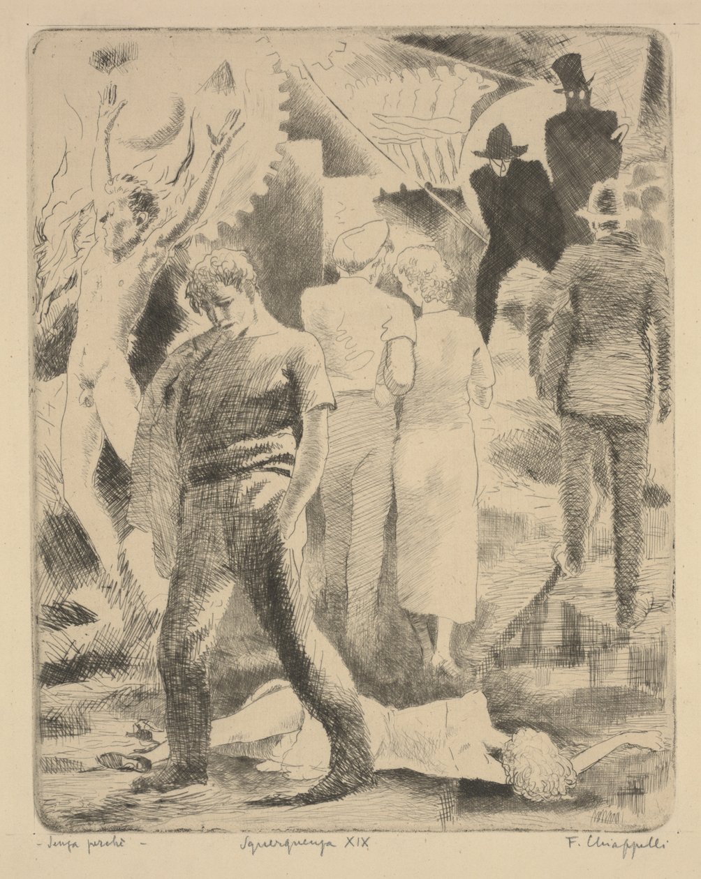 Sin razón, c.1920 (grabado) de Francesco Chiappelli