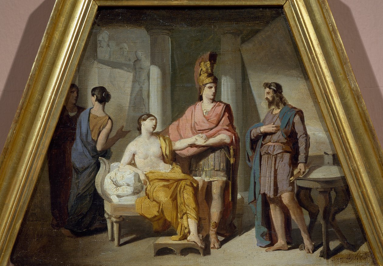 Alejandro cediendo a su amante Campaspe a Apeles, por Francesco Coghetti (1804-1875) de Francesco Coghetti