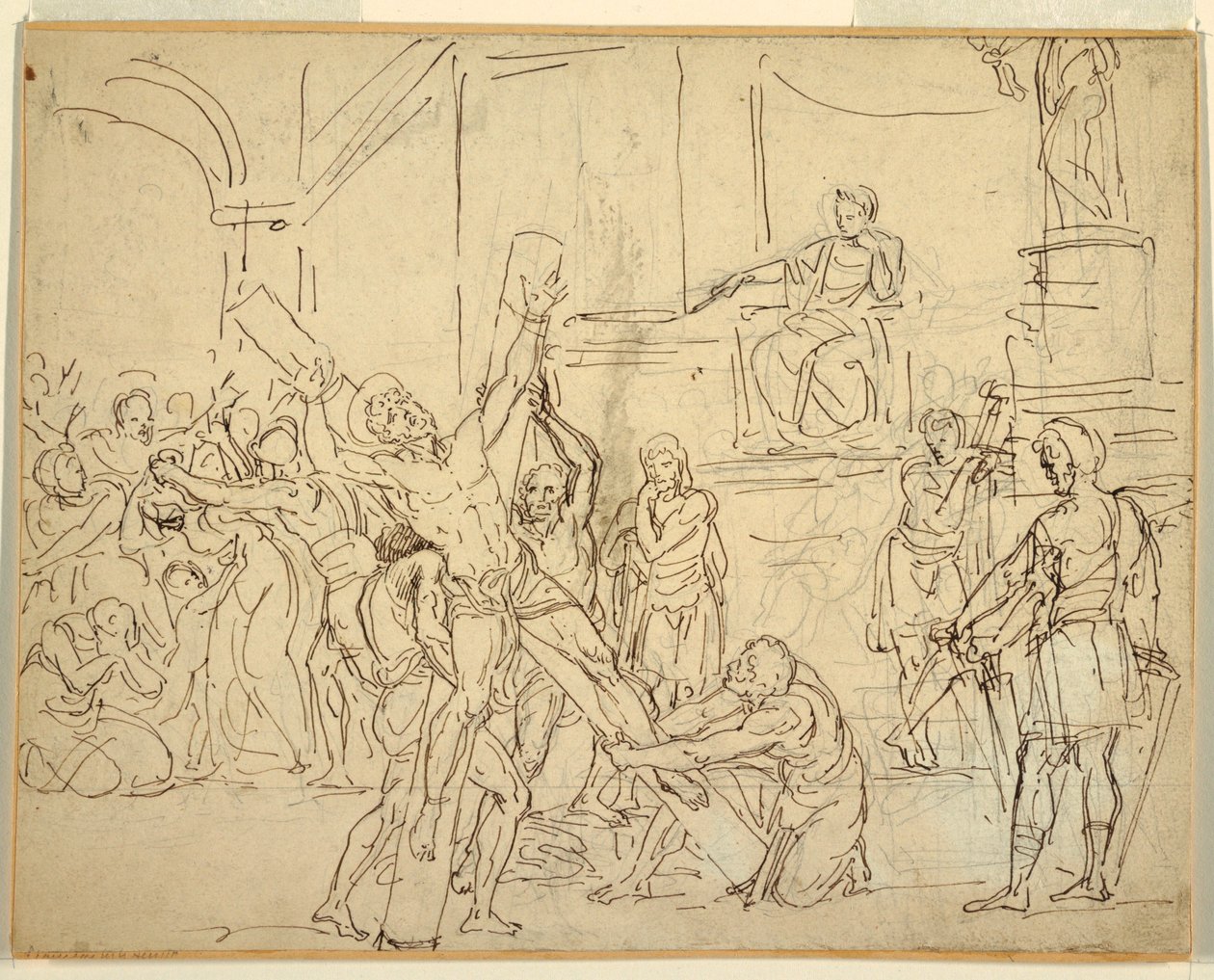 Dibujo, Martirio de San Andrés, 1825-50 de Francesco Coghetti
