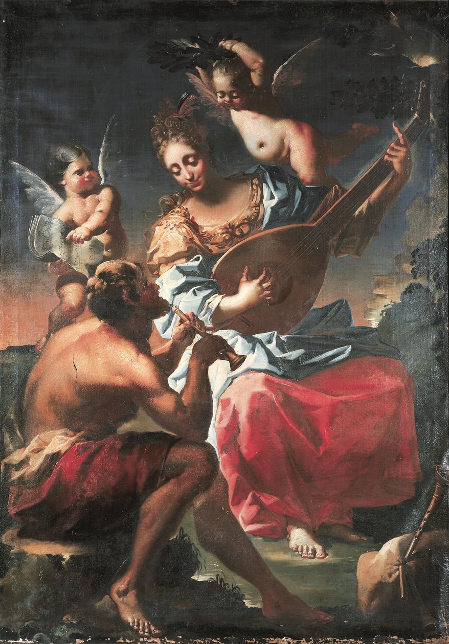 Alegoría de la música (óleo sobre lienzo) de Francesco Conti