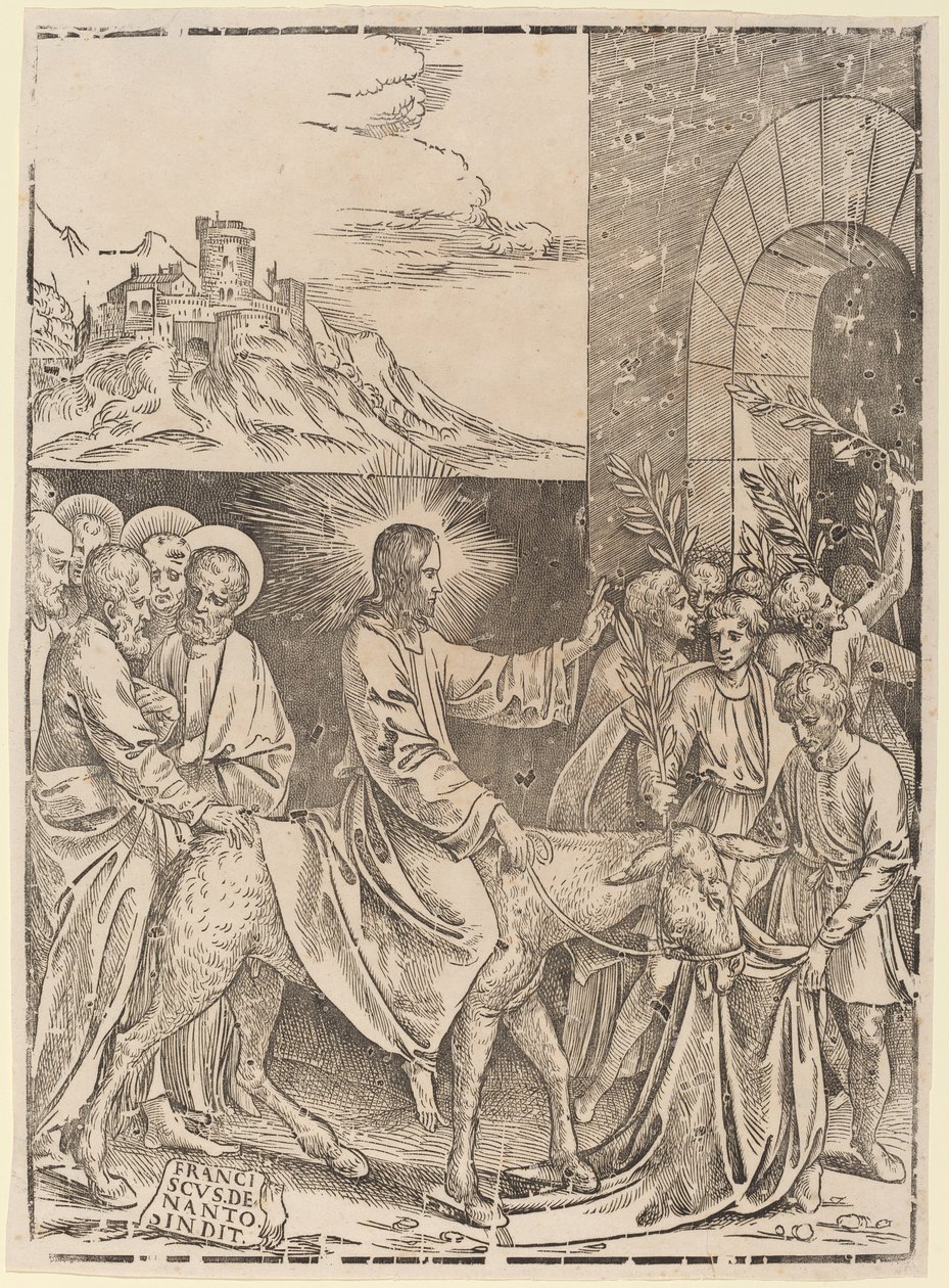 La Entrada de Cristo en Jerusalén de Francesco Denanto