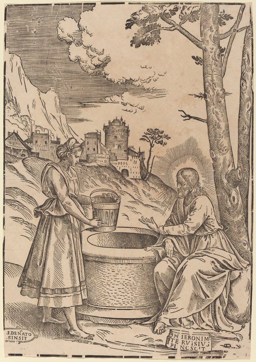 Cristo y la Mujer de Samaria de Francesco Denanto after Girolamo Pennacchi