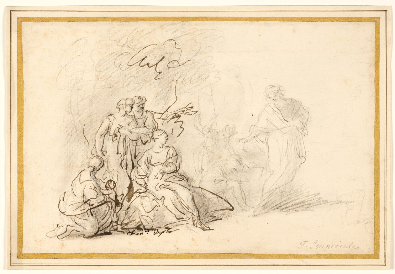 Rebeca escondiendo los dioses domésticos de Labán de Francesco Fernandi
