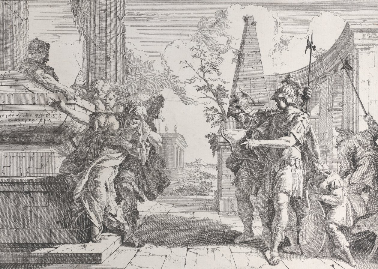 El sacrificio de Políxena, de Bacanales e Historias, 1744 de Francesco Fontebasso