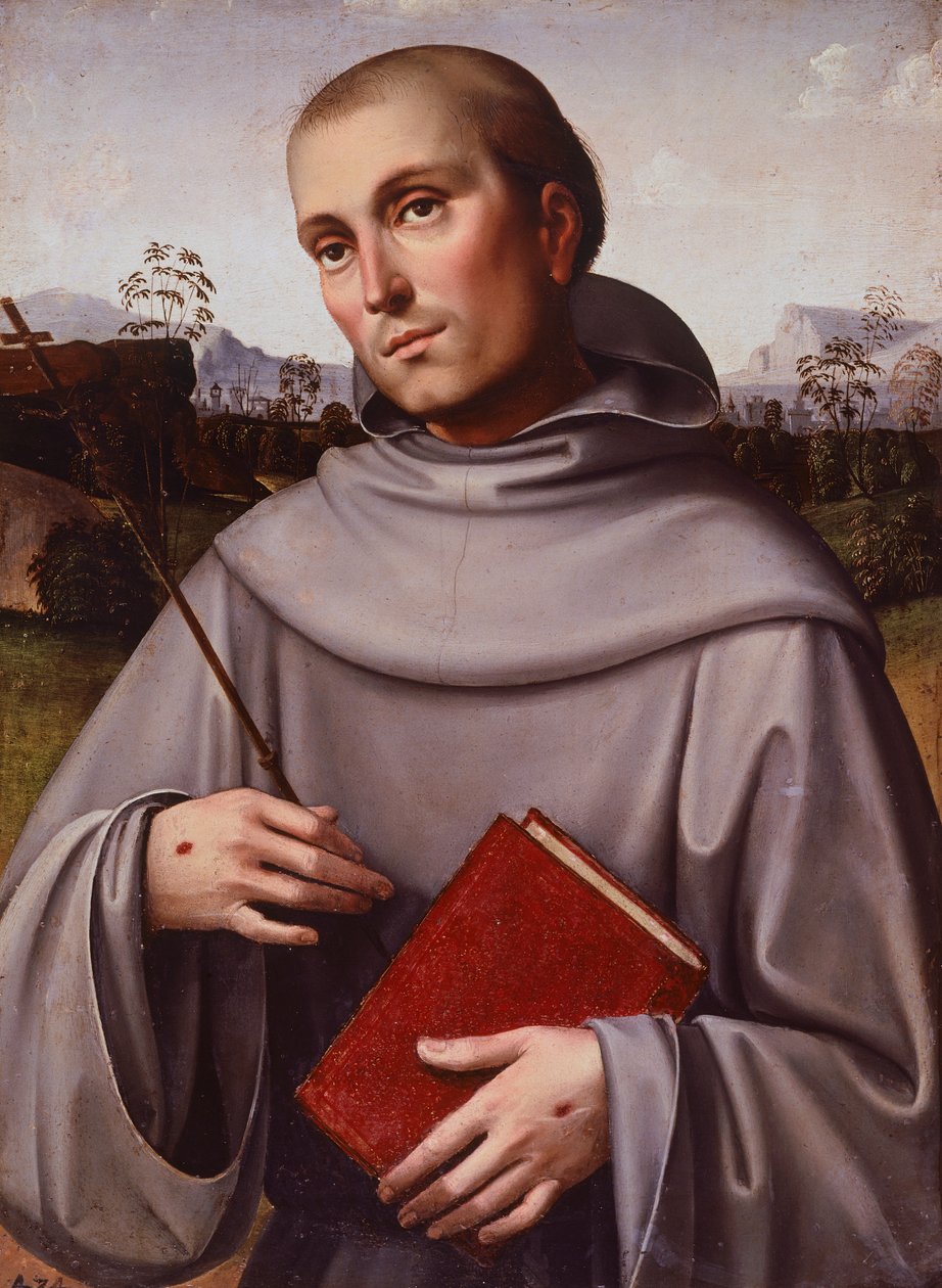 San Francisco, hacia 1500, por Francesco Francia (hacia 1450-1517), tabla, 55x45 cm de Francesco Francia