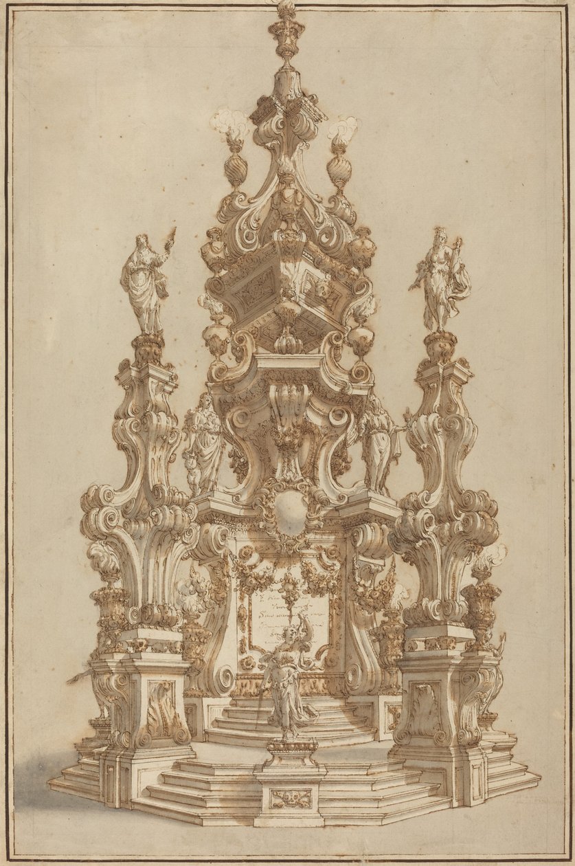 Magnífico Catafalco para un Noble Fallecido de Francesco Galli Bibiena