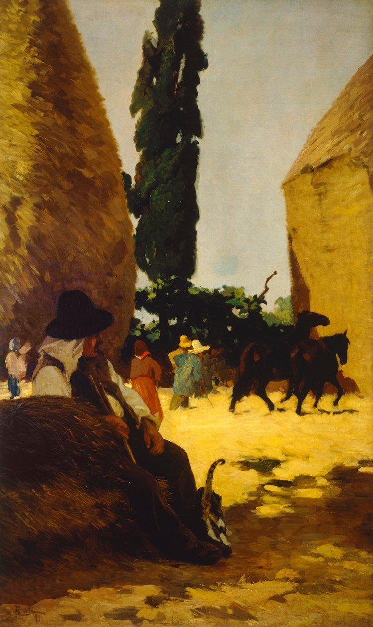 Bista, abuelo de Francesco Gioli (1846-1922), óleo sobre lienzo de Francesco Gioli