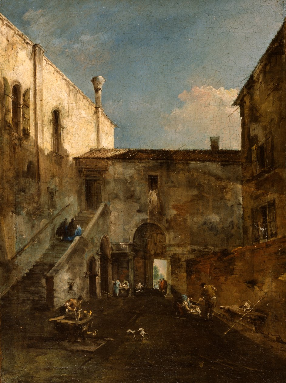 Un patio veneciano de Francesco Guardi