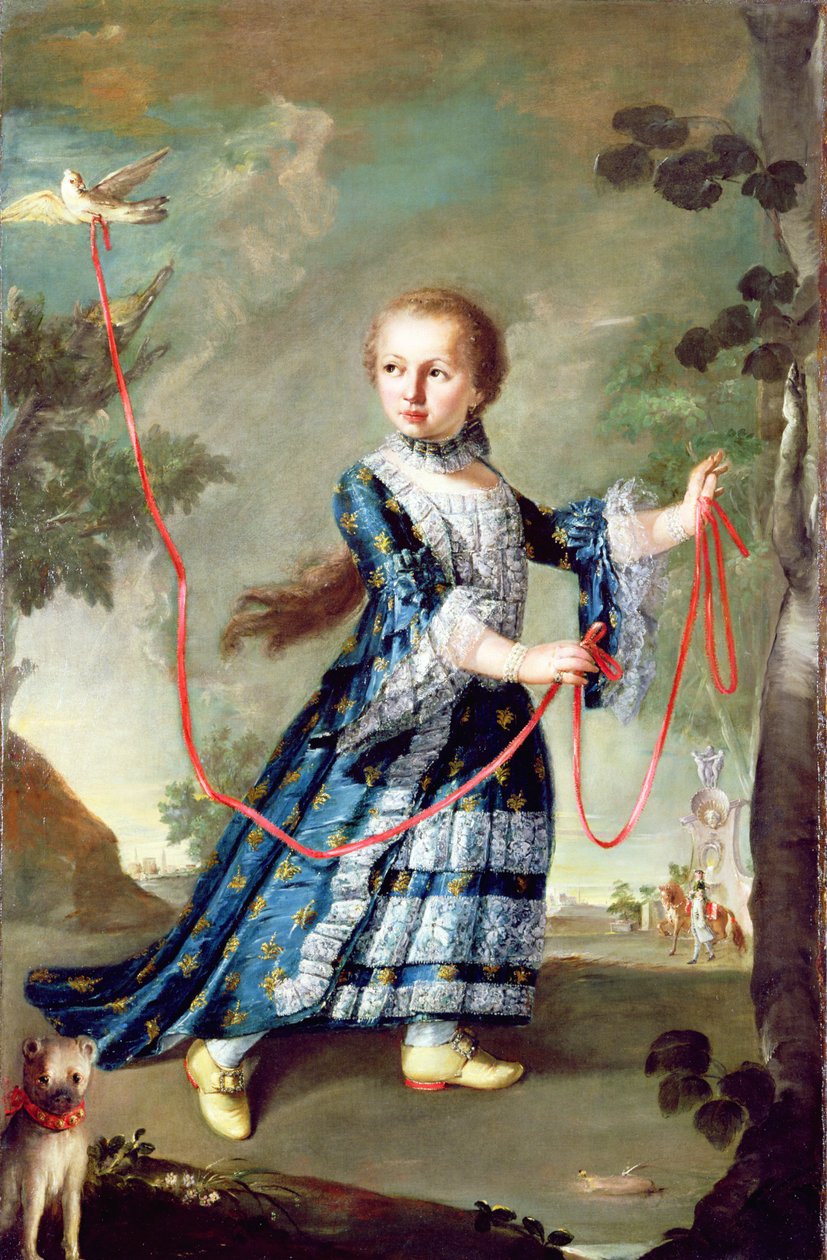 Una joven de la familia Gradenigo con una paloma (óleo sobre lienzo) de Francesco Guardi