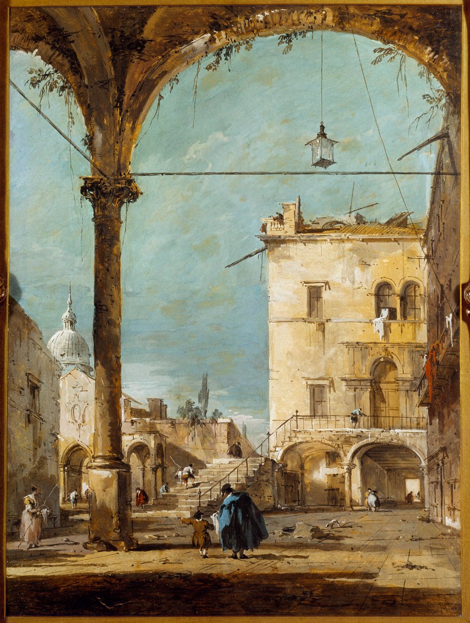 Un pórtico en Venecia de Francesco Guardi