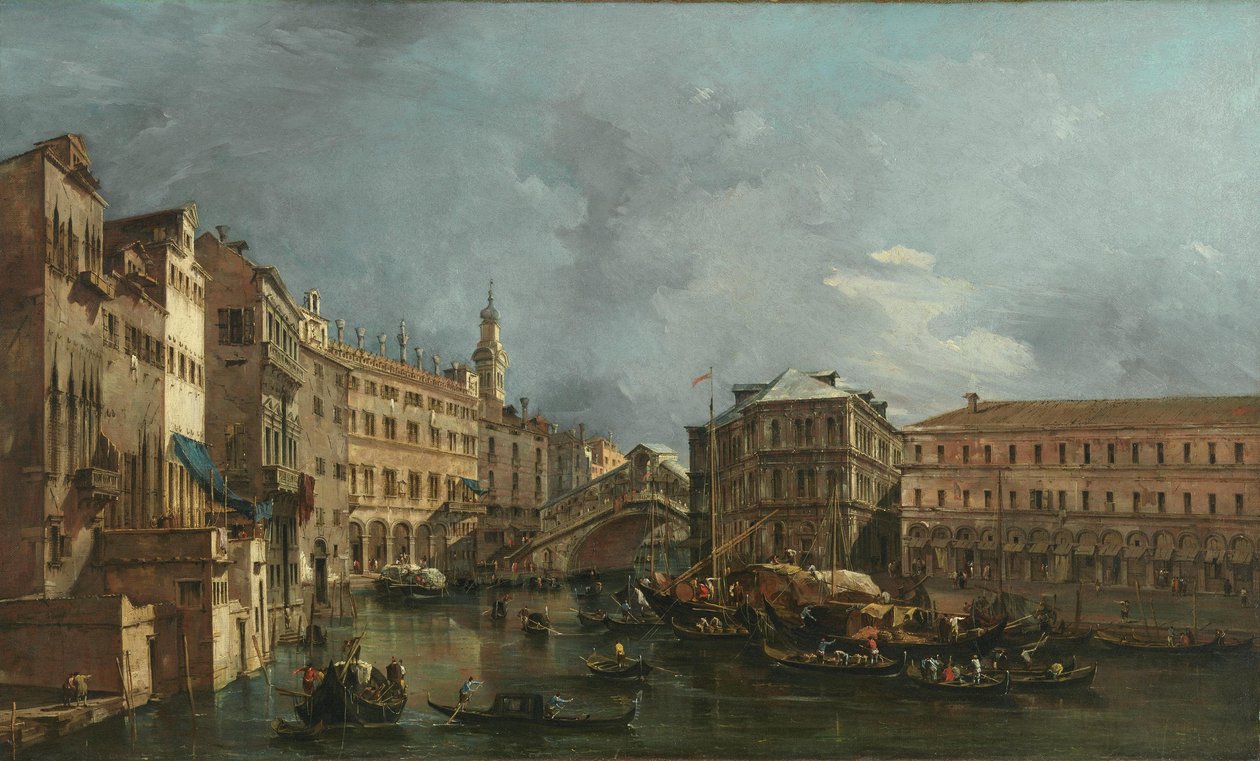 Vista del Rialto y del Palazzo dei Camerlenghi de Francesco Guardi
