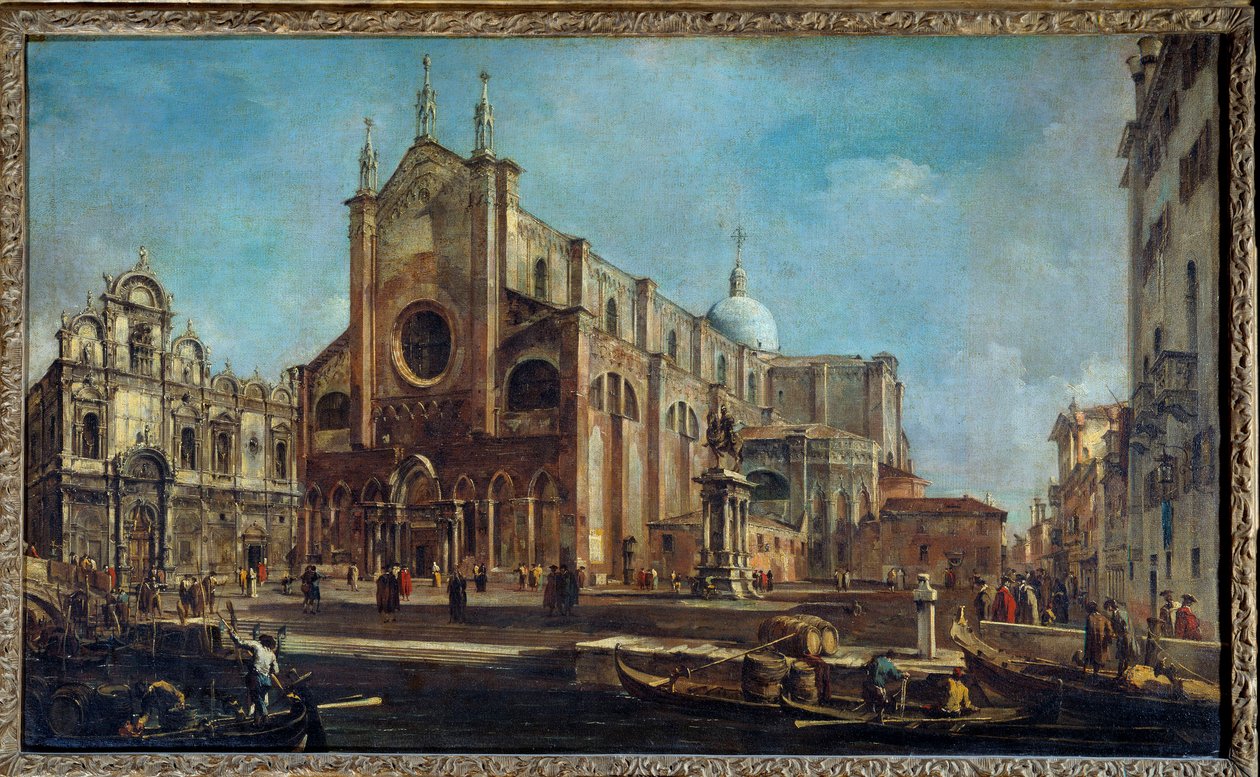 Campo de la iglesia Giovanni y Paolo con la Scuola di San Marco en Venecia alrededor de 1766-1770 de Francesco Guardi