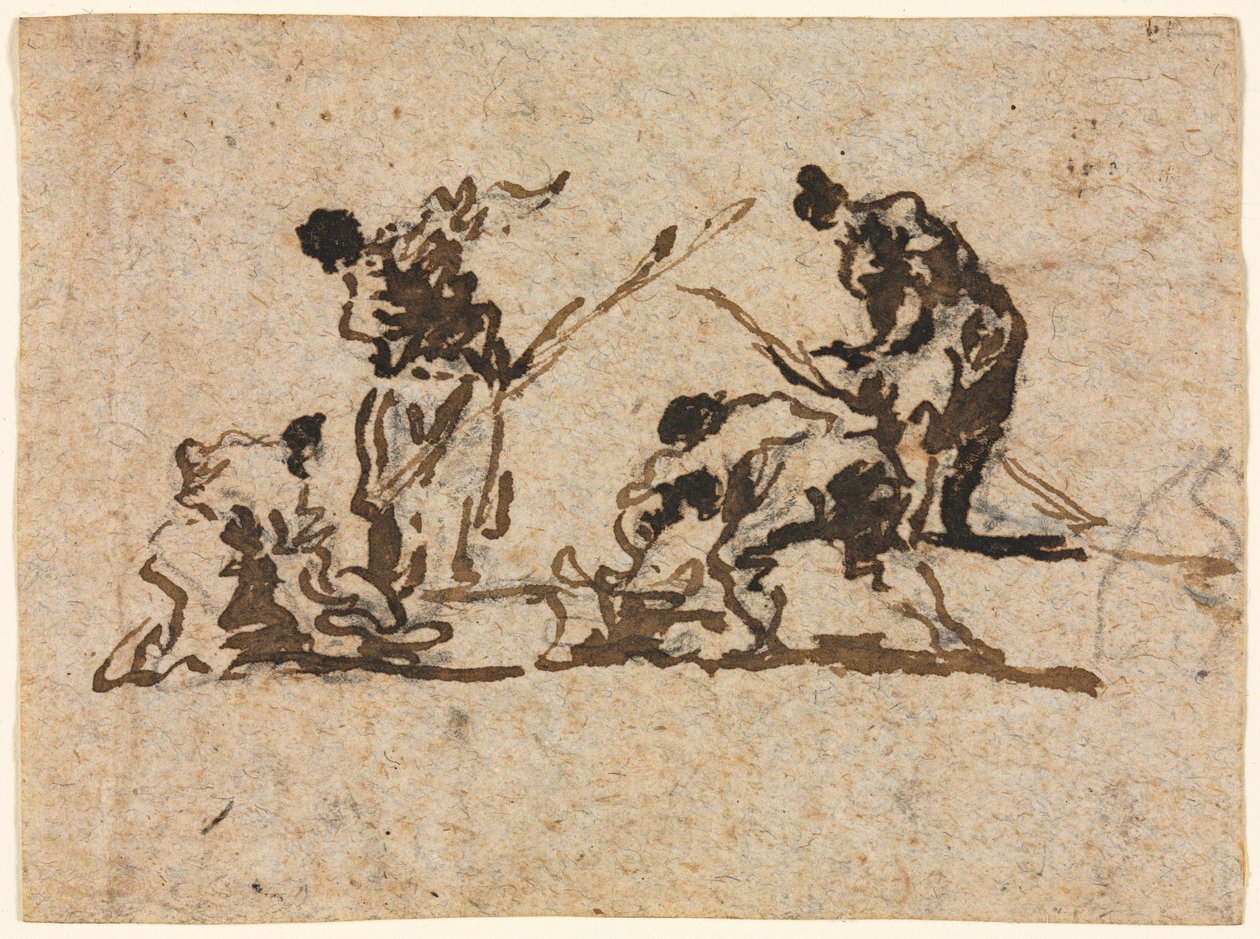 Campesinos y Pescadores Trabajando de Francesco Guardi
