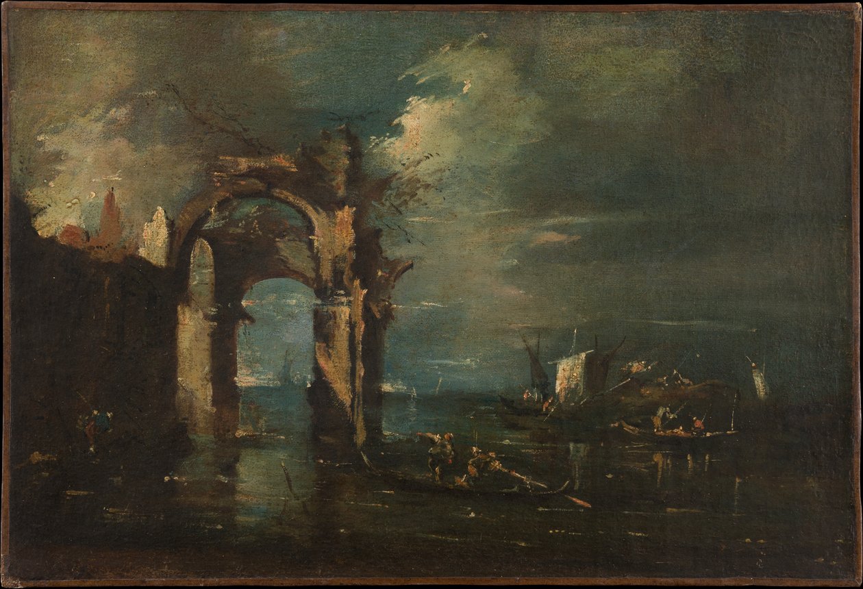 Paisaje de la laguna de Francesco Guardi