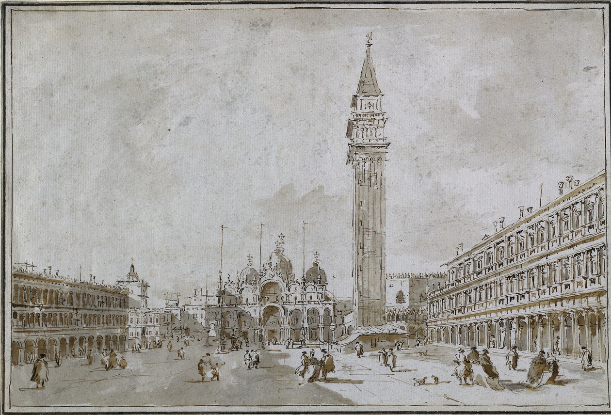 Piazza San Marco, Venecia, 1780s de Francesco Guardi