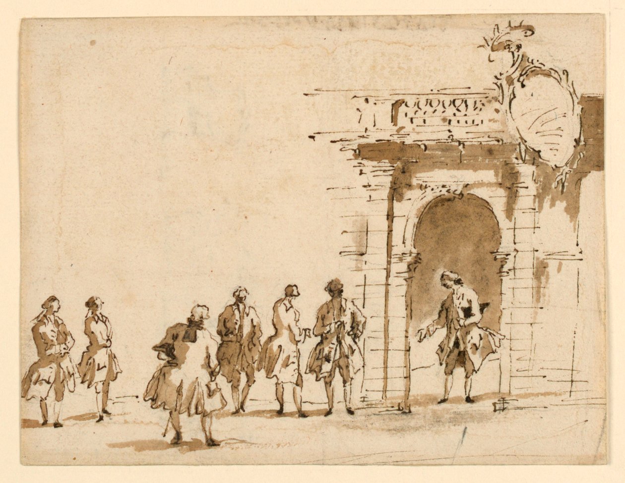 Boceto para una recepción en el Palazzo Surian de Francesco Guardi