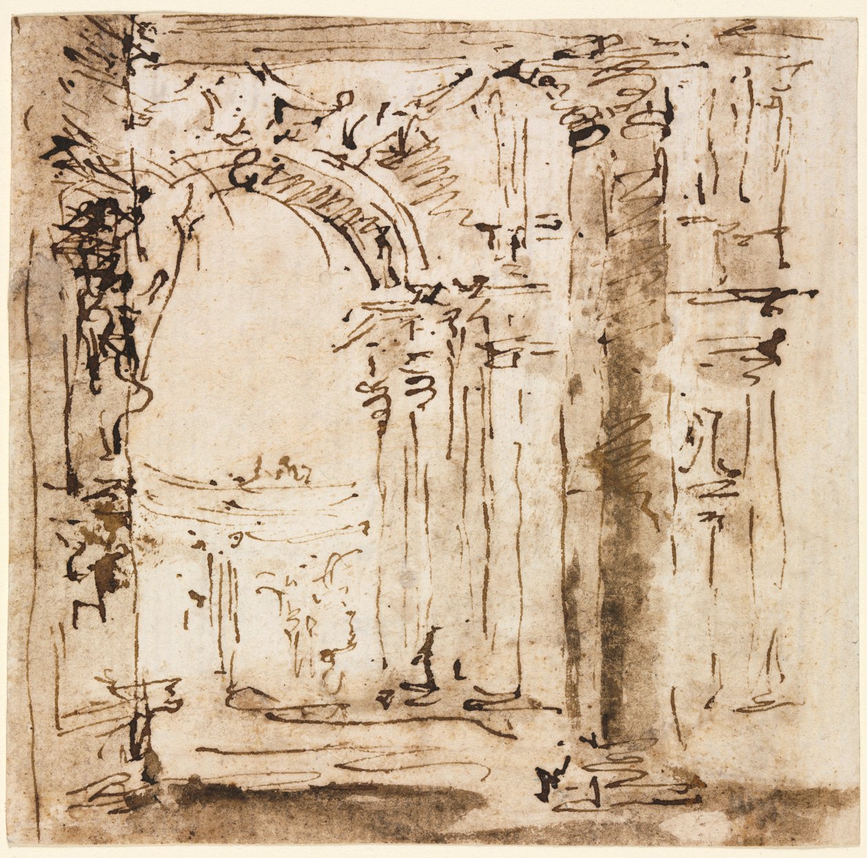 Boceto del laberinto de la Villa Pisani de Francesco Guardi