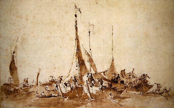 Estudios de barcos de pesca de Francesco Guardi