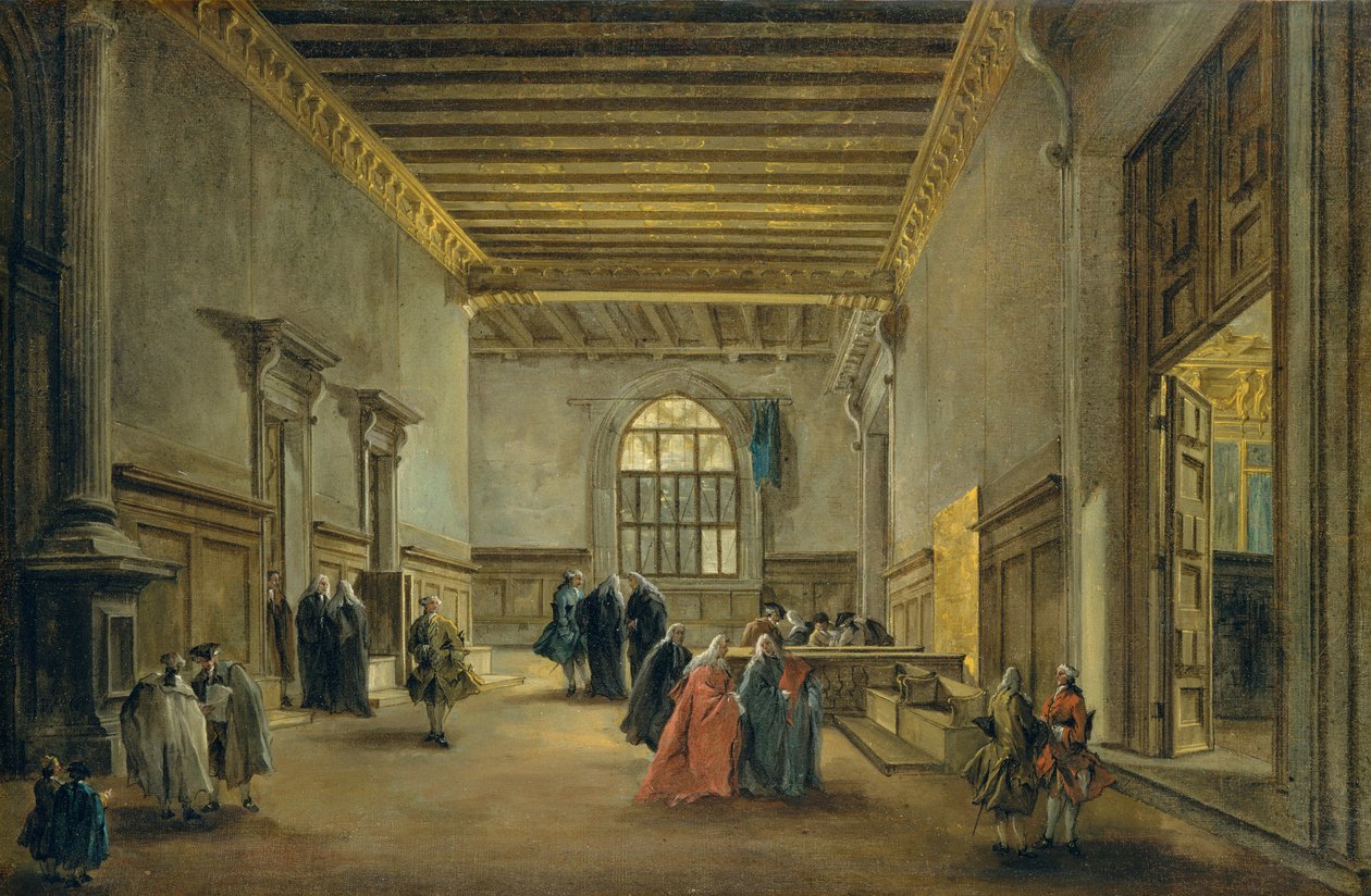 La antesala de la Sala del Maggior Consiglio, c.1765-68 de Francesco Guardi