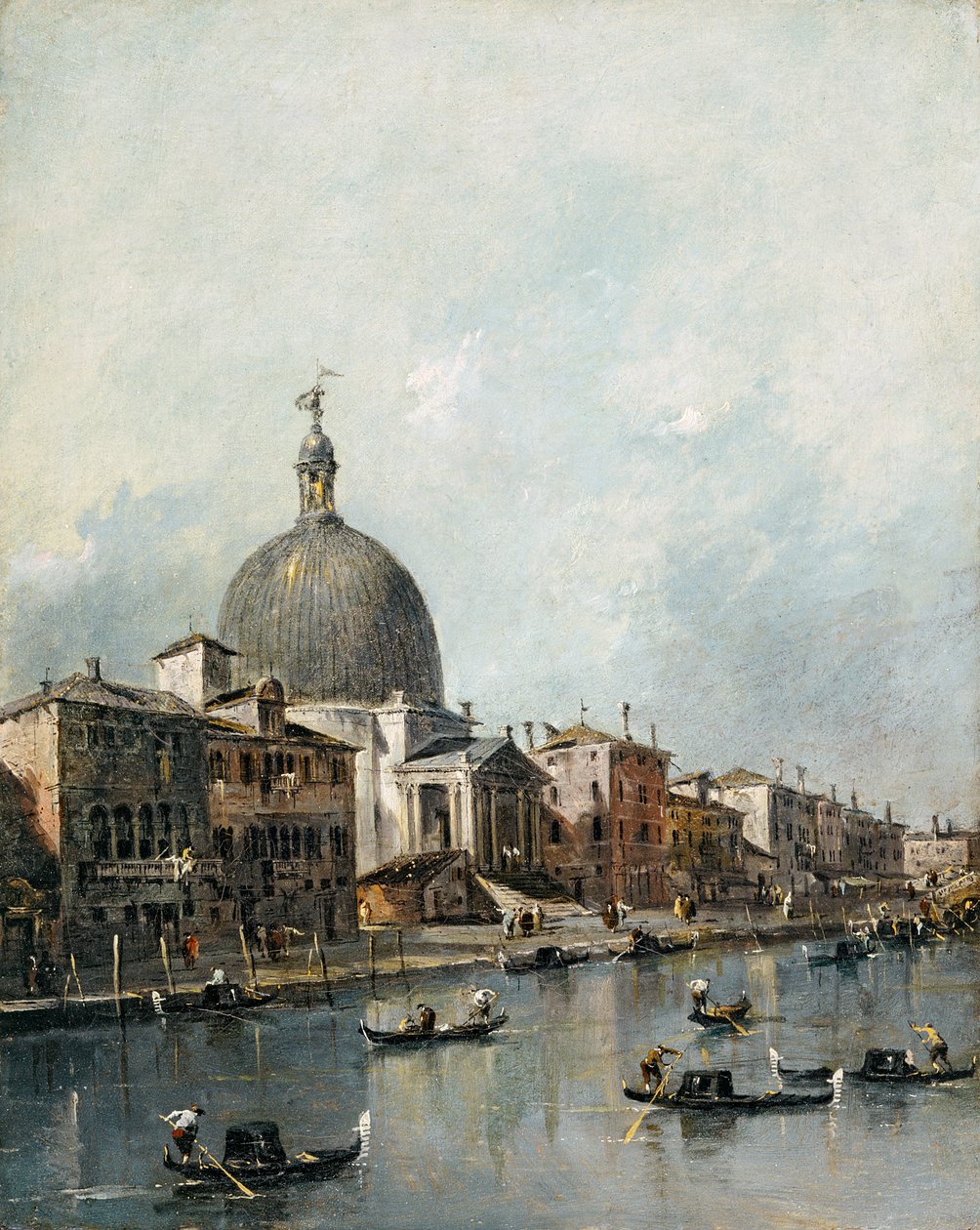 Iglesia de San Simeone Piccolo en el Gran Canal de Venecia (óleo sobre lienzo) de Francesco Guardi