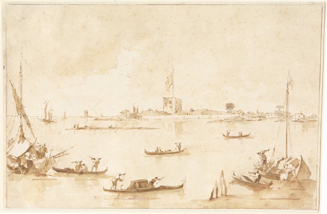 La Fortaleza de San Andrea desde la Laguna de Francesco Guardi