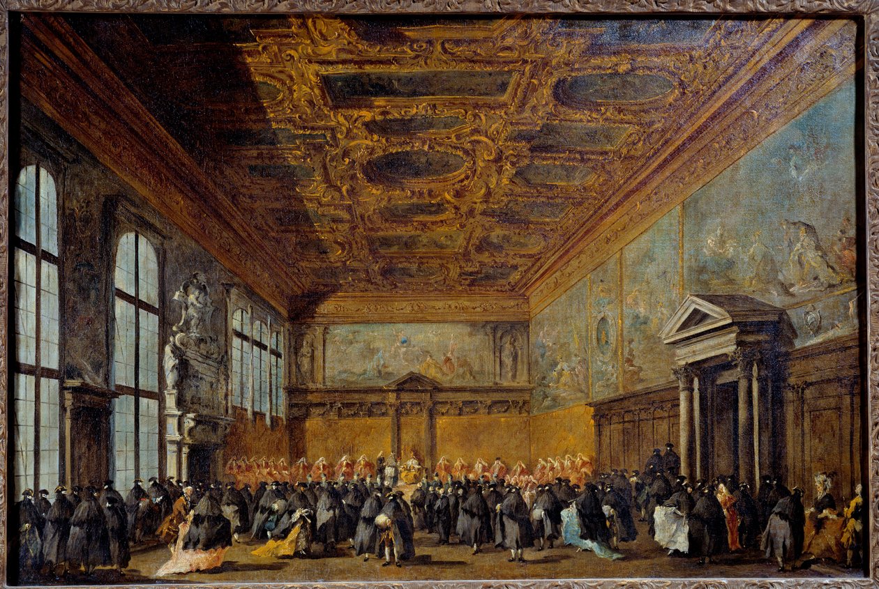 La audiencia concedida por el Dogo de Venecia en el Salón del Colegio del Palacio Ducal de Venecia de Francesco Guardi
