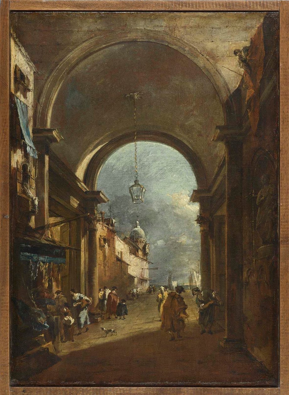 Vista a través de una puerta de Francesco Guardi