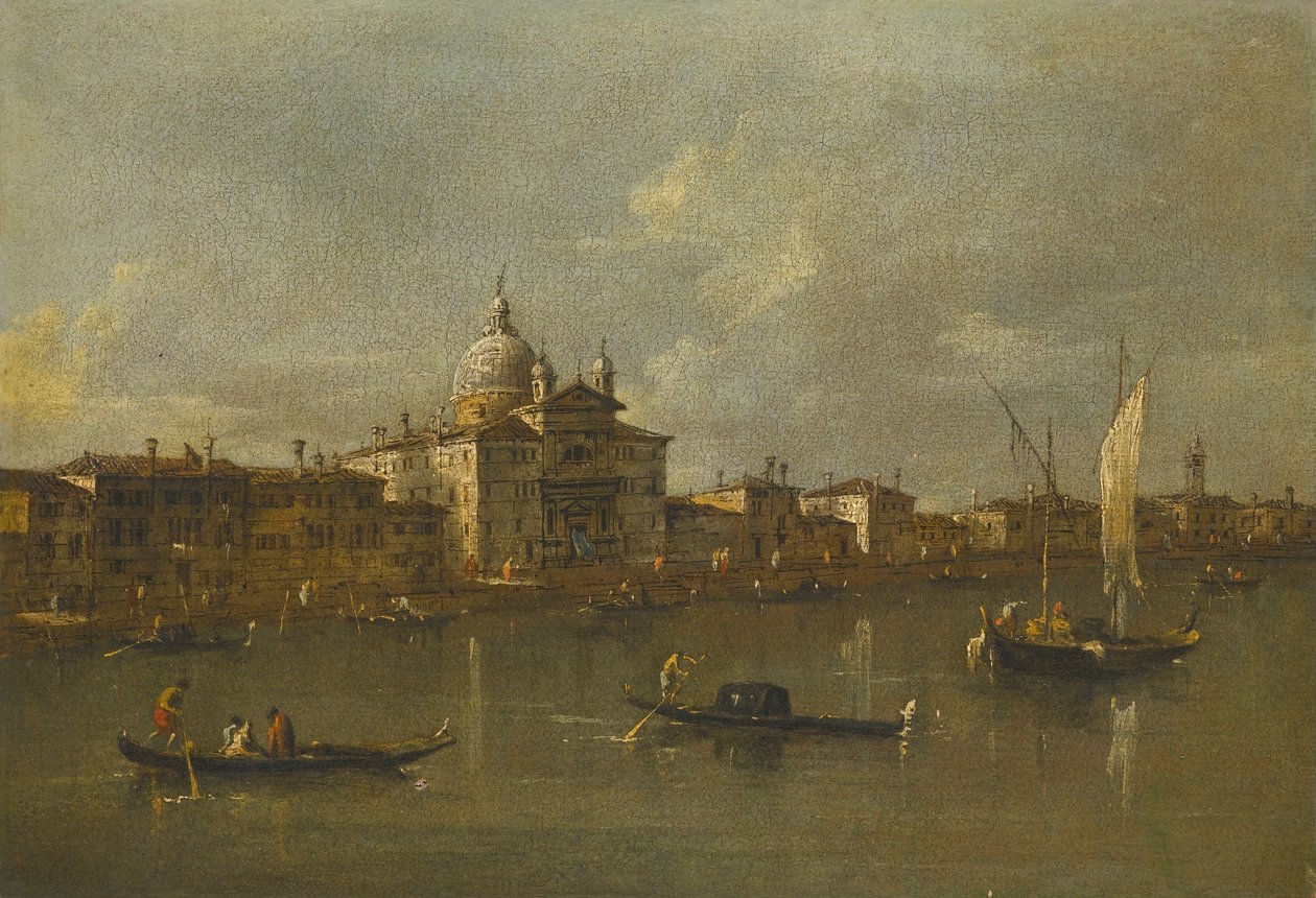 Venecia, una vista hacia la Giudecca y la iglesia de le Zitelle de Francesco Guardi
