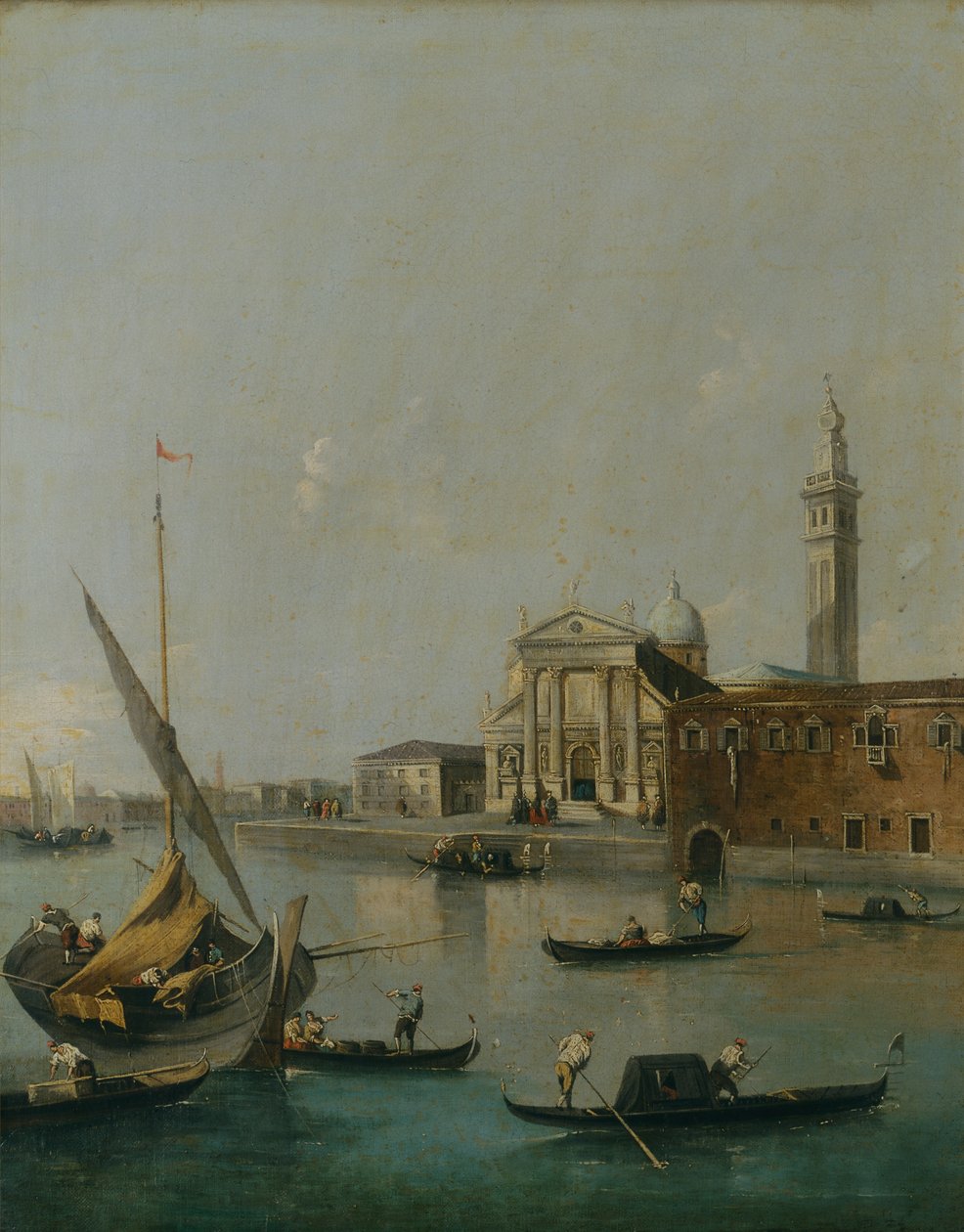 Venecia con barcos de Francesco Guardi
