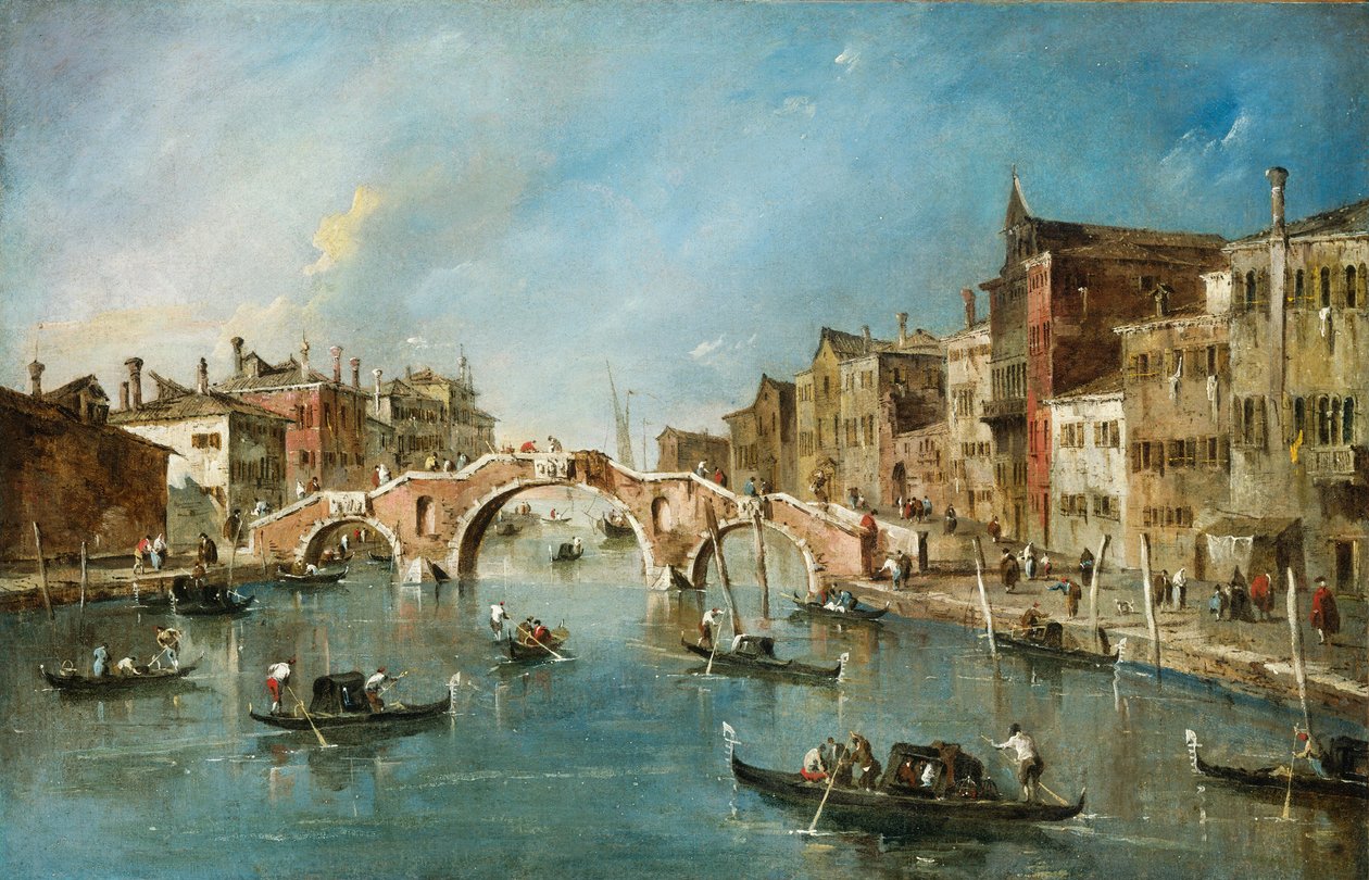 Vista del canal de Cannaregio, Venecia de Francesco Guardi