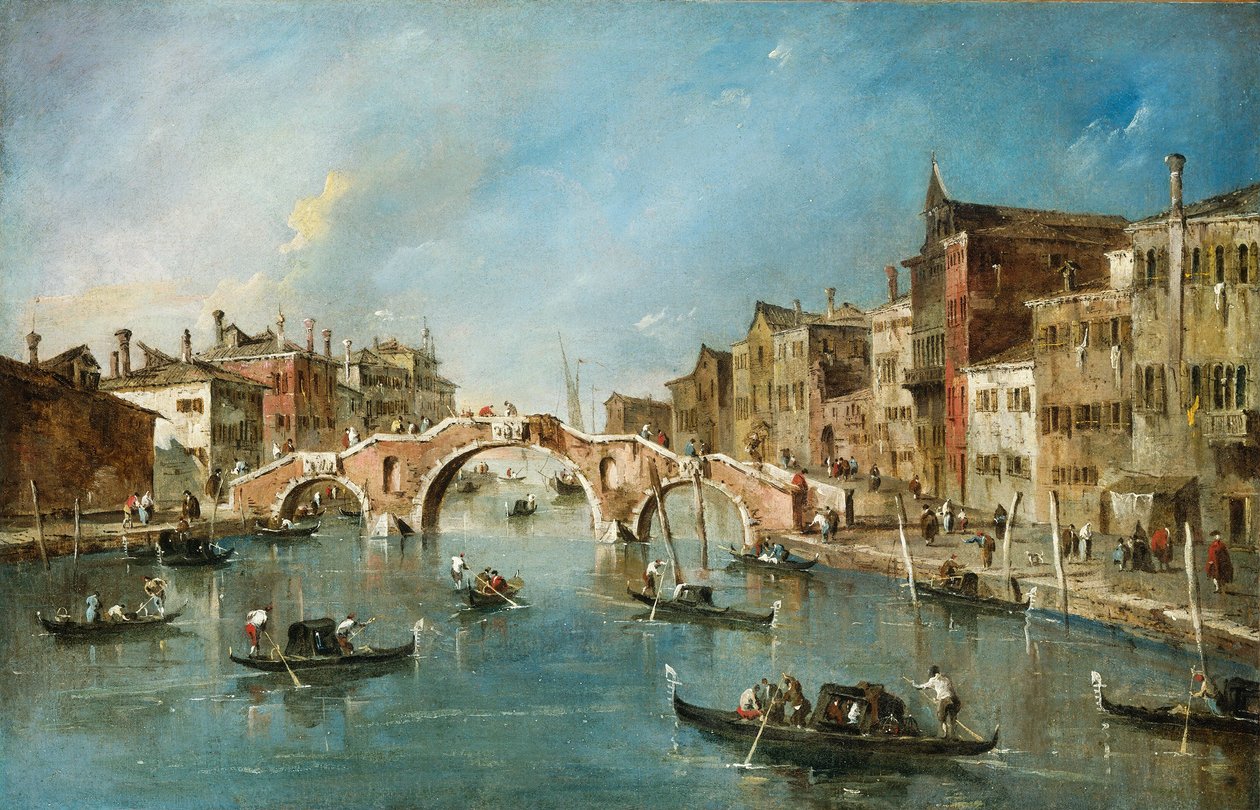 Vista del canal Cannaregio, Venecia, c. 1775-1780 de Francesco Guardi