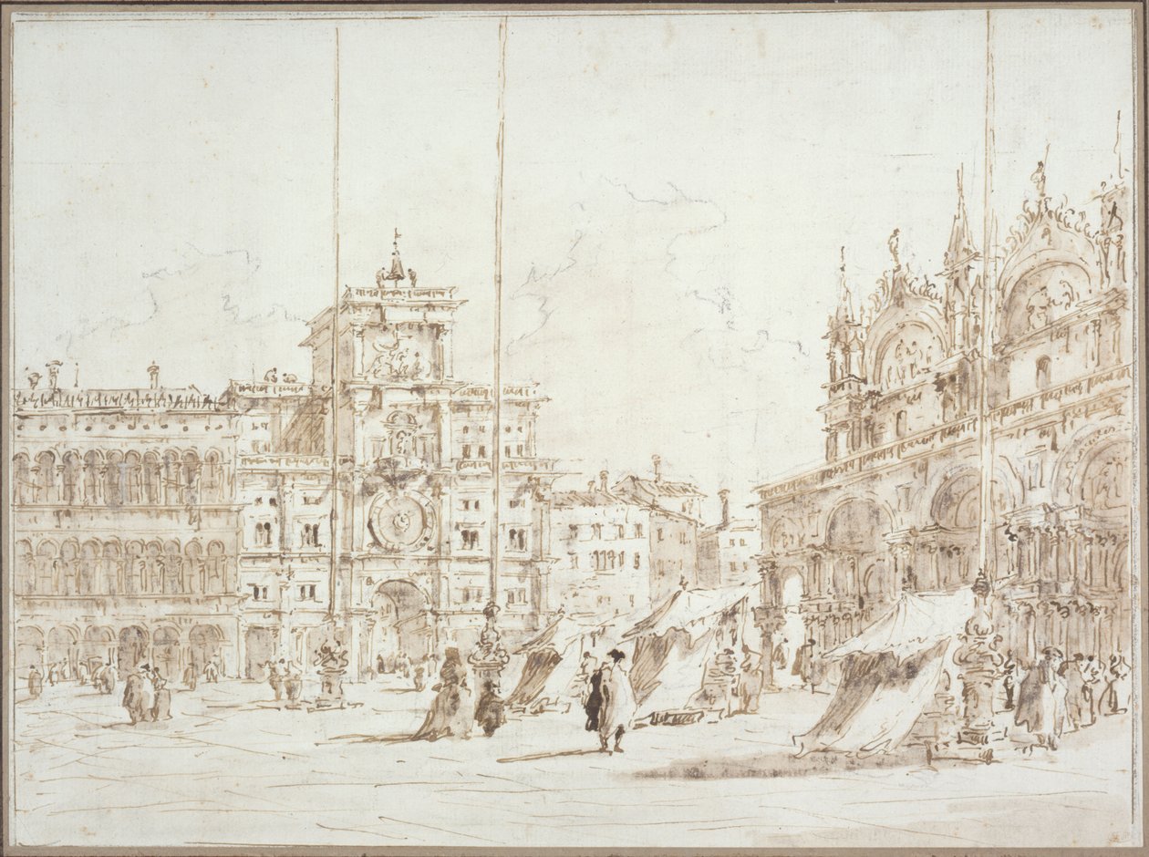 Vista de Venecia: la [torre del reloj] de la plaza de San Marcos de Francesco Guardi