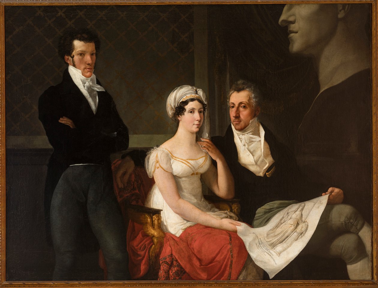 Retrato de la familia Cicognara, con el busto de Antonio Canova por Hayez, Francesco (1791-1882) de Francesco Hayez