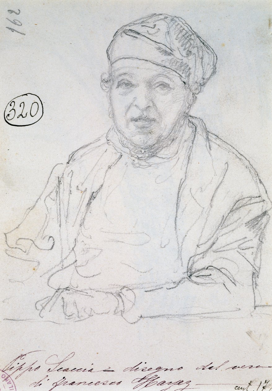Estudio para el retrato de su cuñado Pippo Scaccia de Francesco Hayez