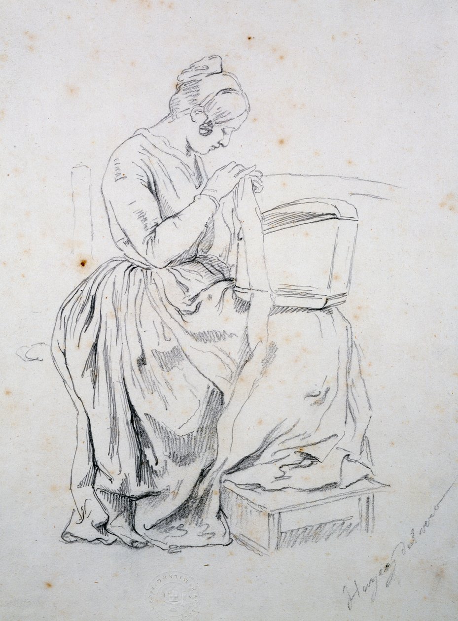 Estudio para el Retrato de su esposa de Francesco Hayez