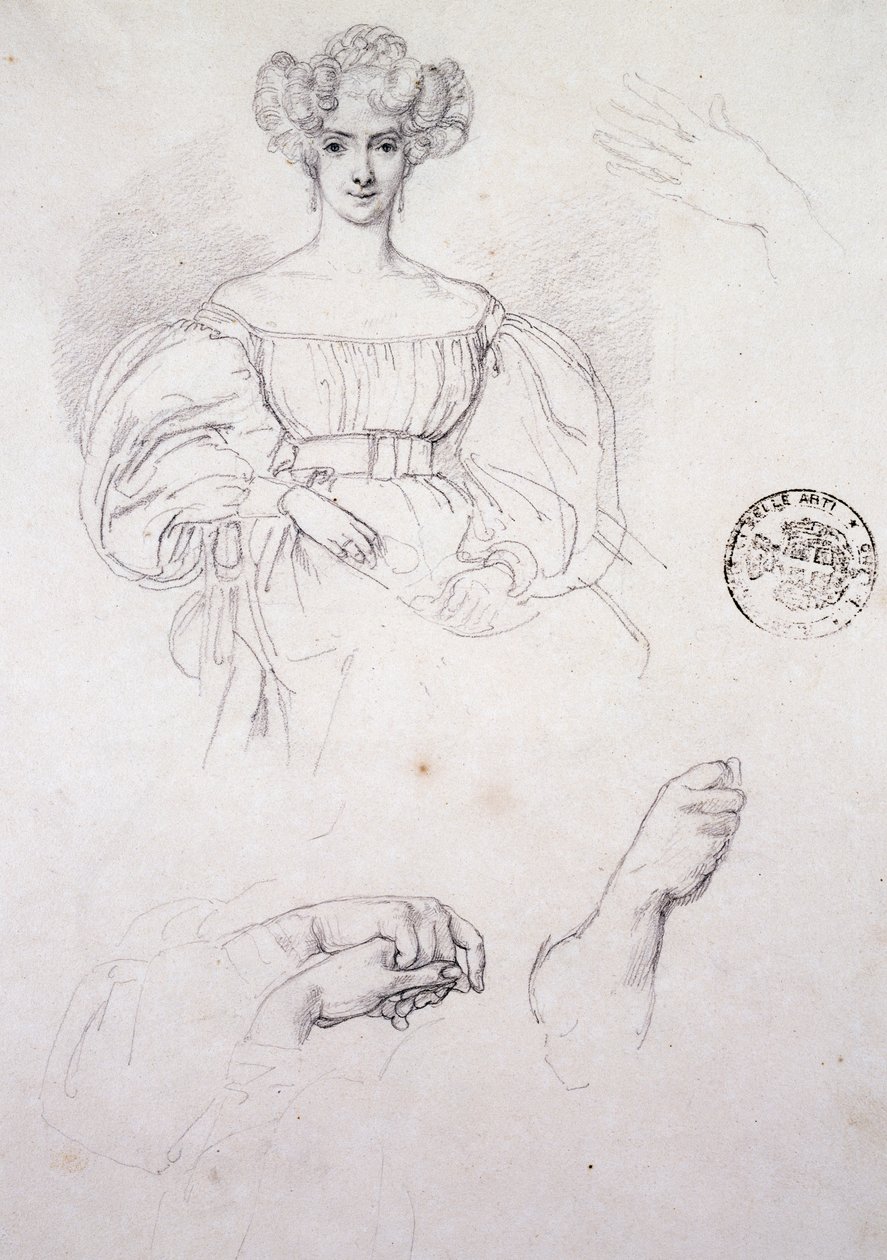 Estudio para el retrato de una mujer de Francesco Hayez